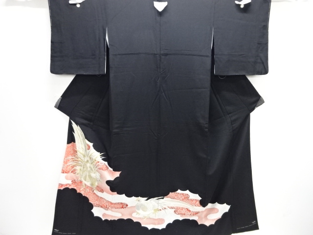 JAPANESE KIMONO / TOMESODE / EMBROIDERY / BIRD & CLOUD